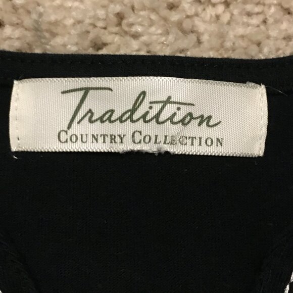 Vintage Black Bohemian Tee With Stitchwork and Beadwork - Picture 8 of 14